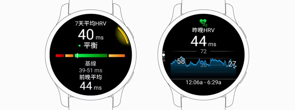 GARMIN 裝置上的 HRV 狀態